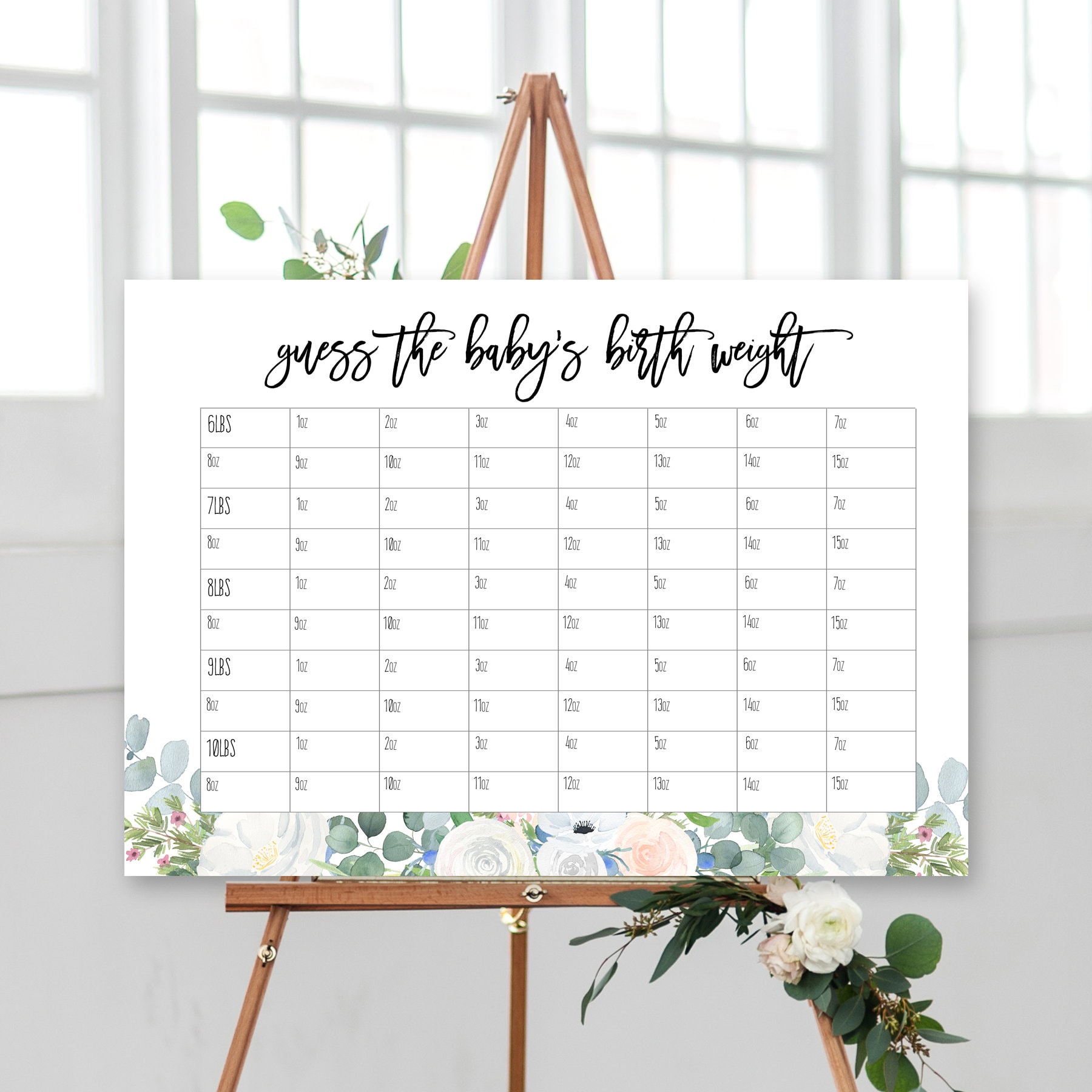 babies due date guess large print out 41
