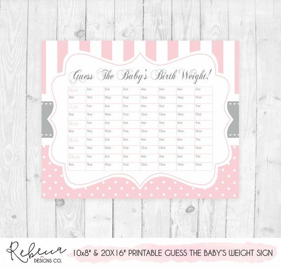 babies due date guess large print out 57