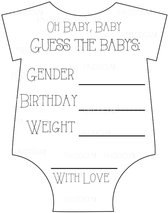 babies due date guess large print out 63
