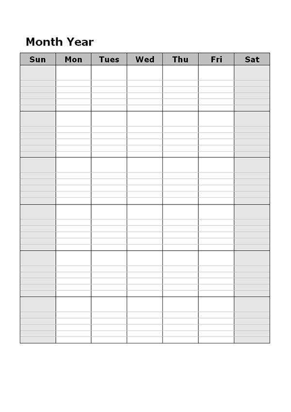 blank lined monthly calendar template 16