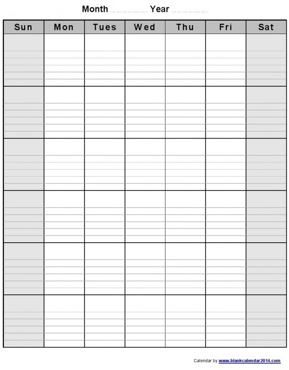blank lined monthly calendar template 2