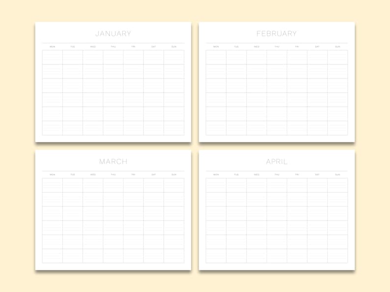 blank lined monthly calendar template 20