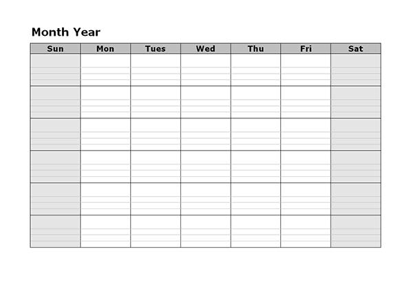 blank lined monthly calendar template 51
