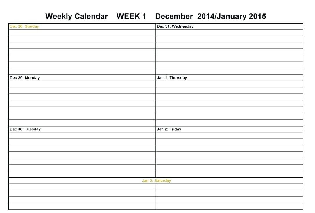 blank printable two week calendar 58