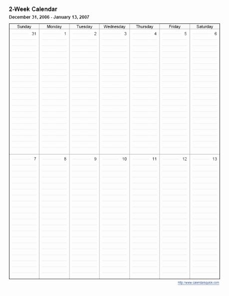 blank printable two week calendar 63