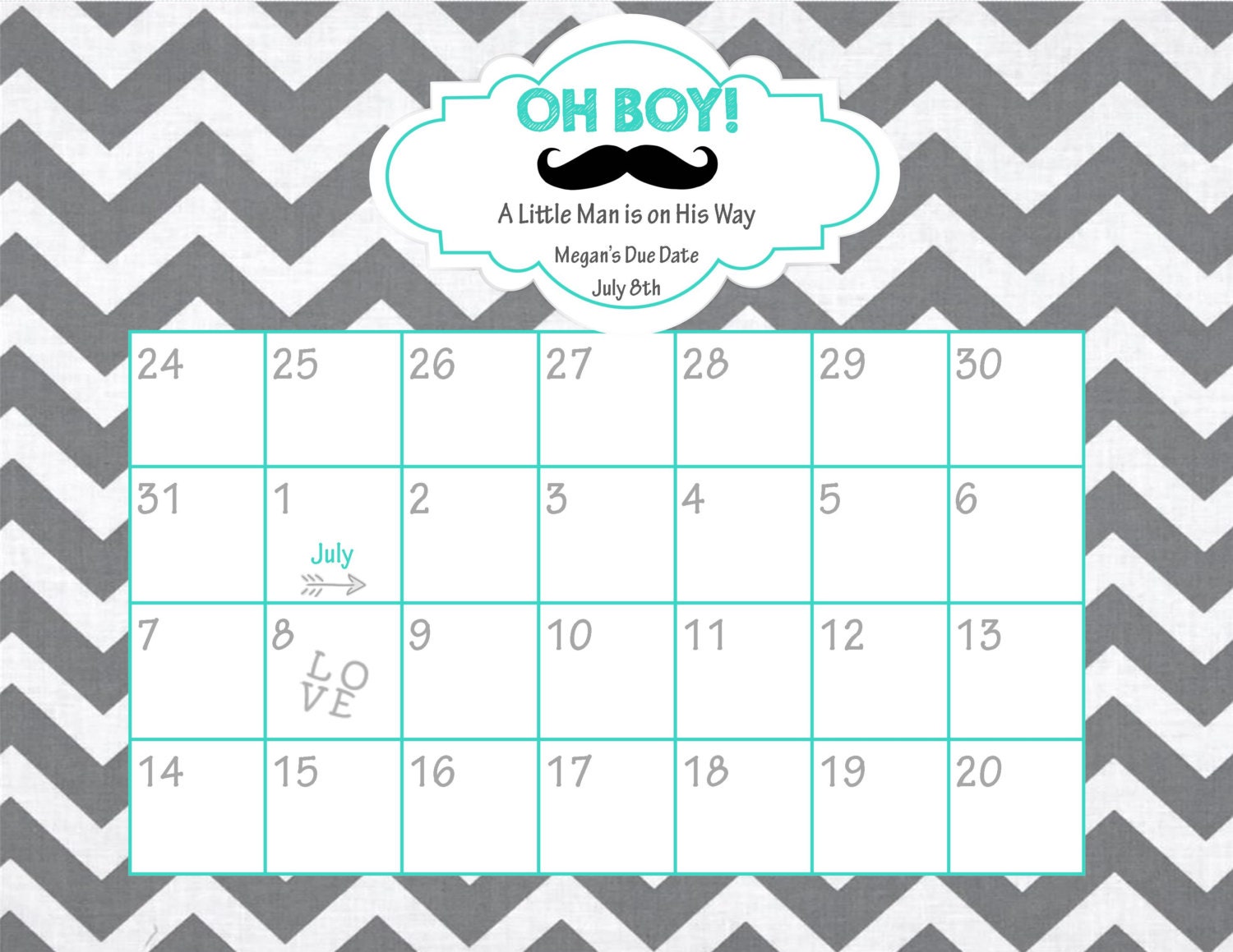 calendar for guessing baby due date 12