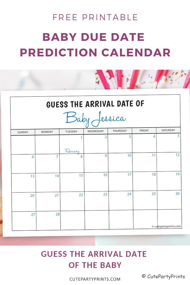 calendar for guessing baby due date 14