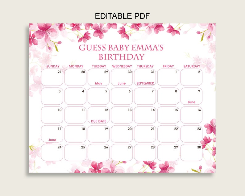 calendar for guessing baby due date 17