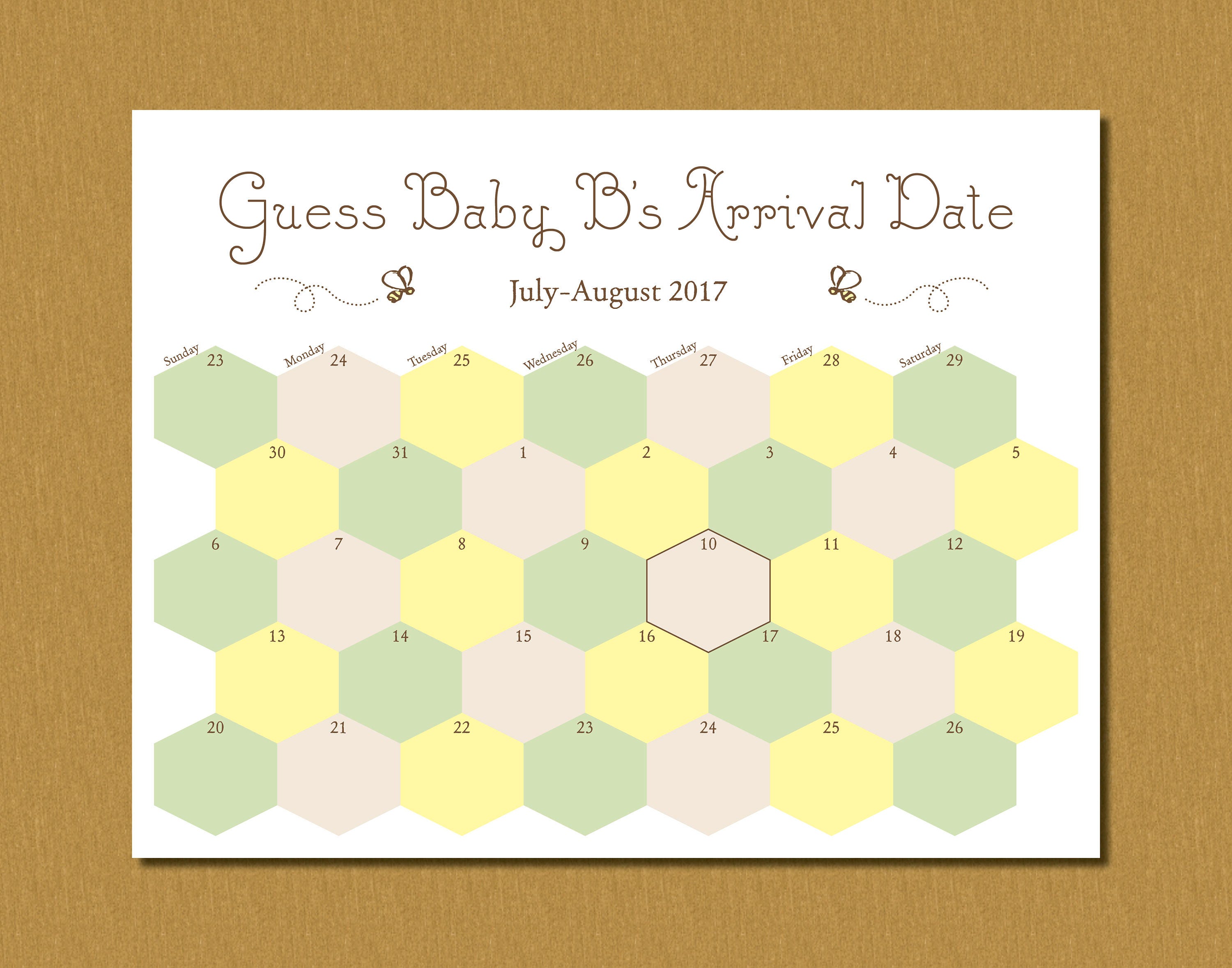 calendar for guessing baby due date 3