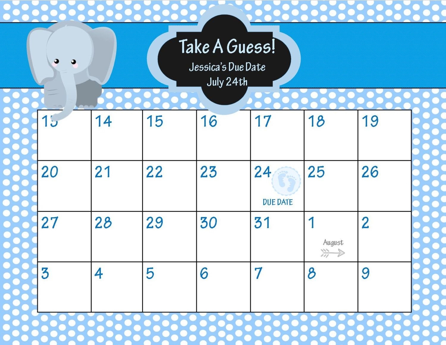 calendar for guessing baby due date 4
