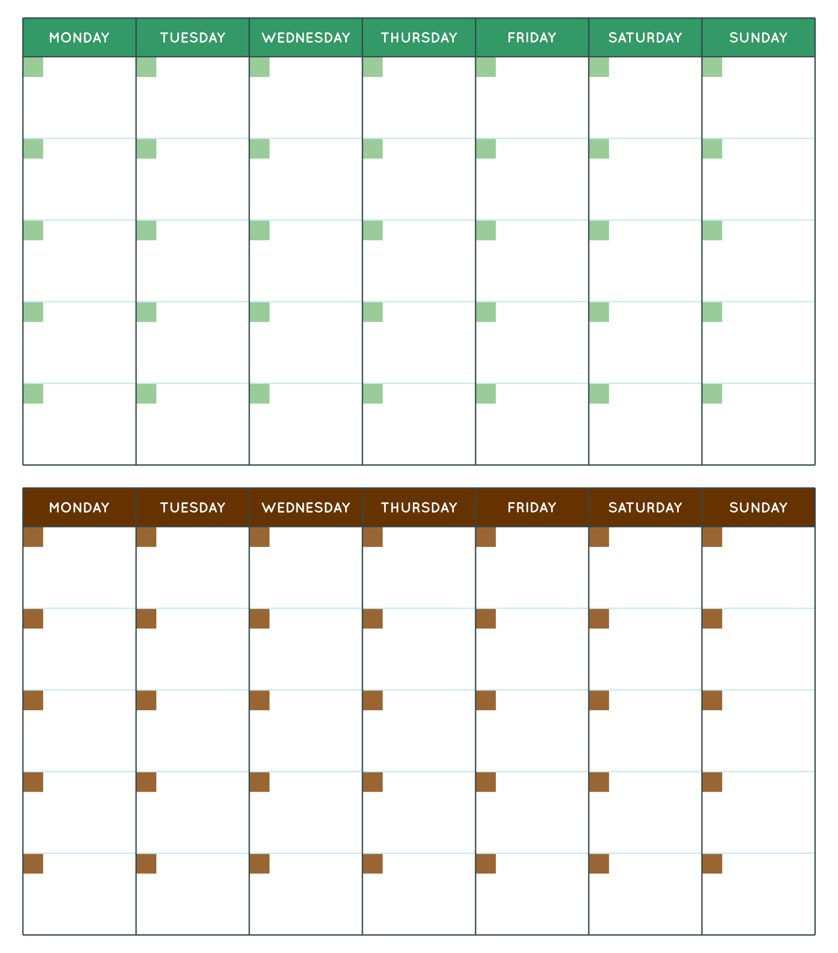 calendar for the next 2 weeks 41