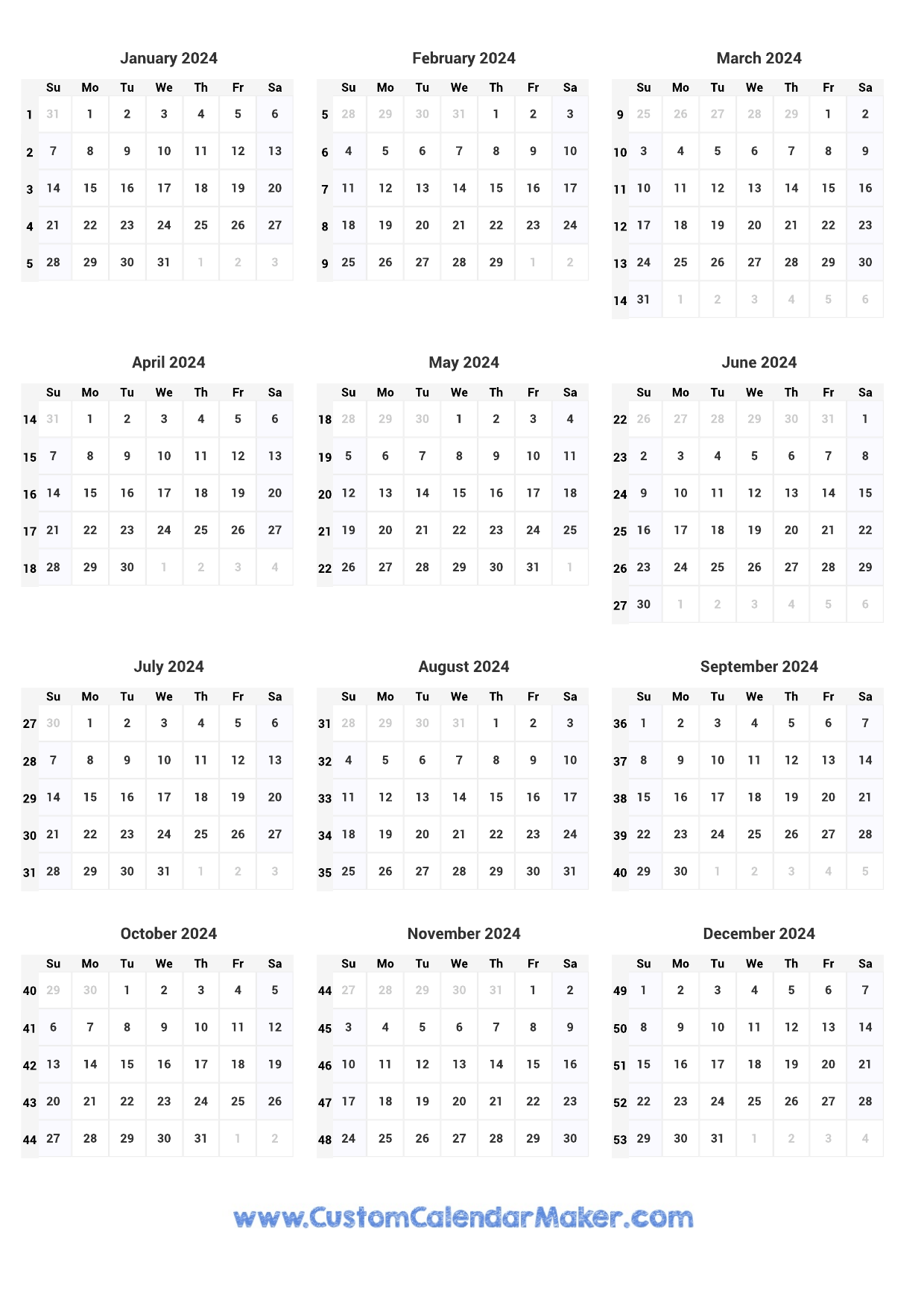 calendar for the next 2 weeks 43