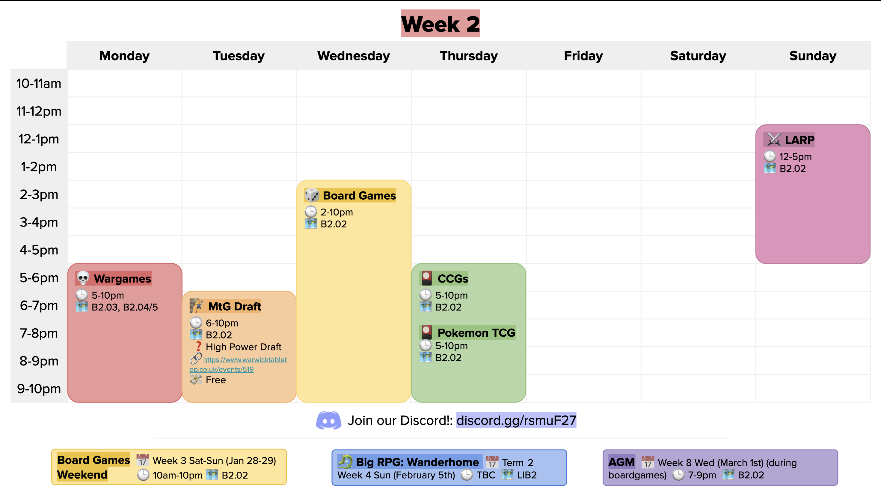 calendar for the next 2 weeks 72