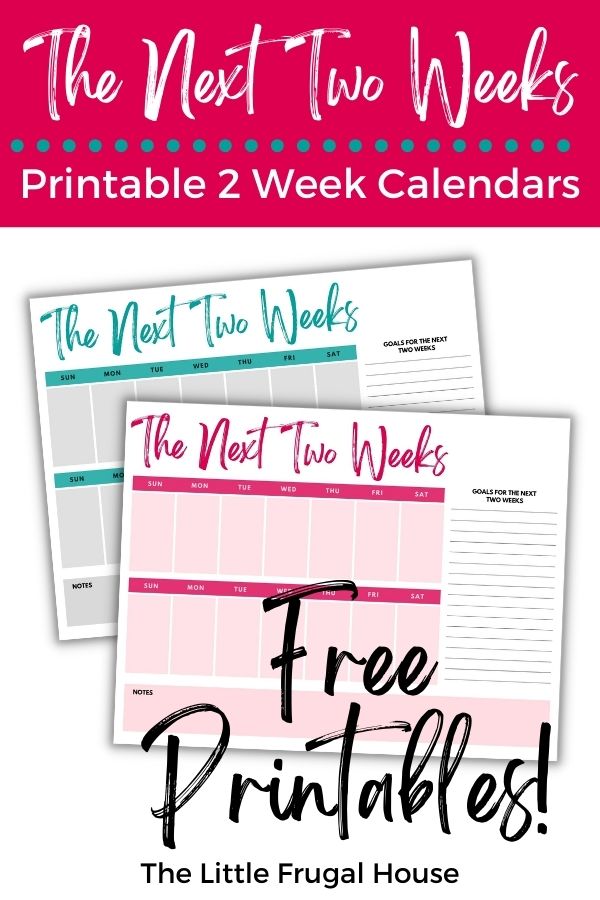 calendar two week printable 7