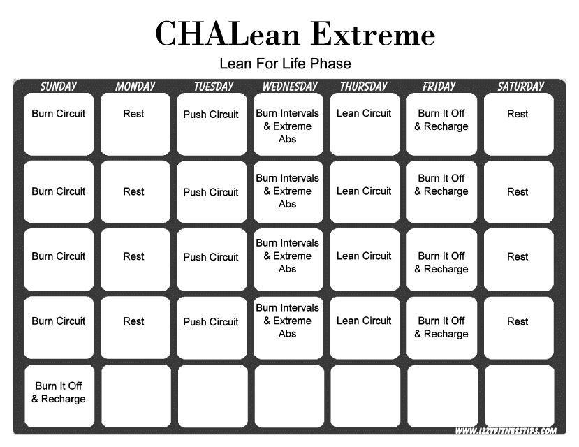 chalean extreme printable calendar 41