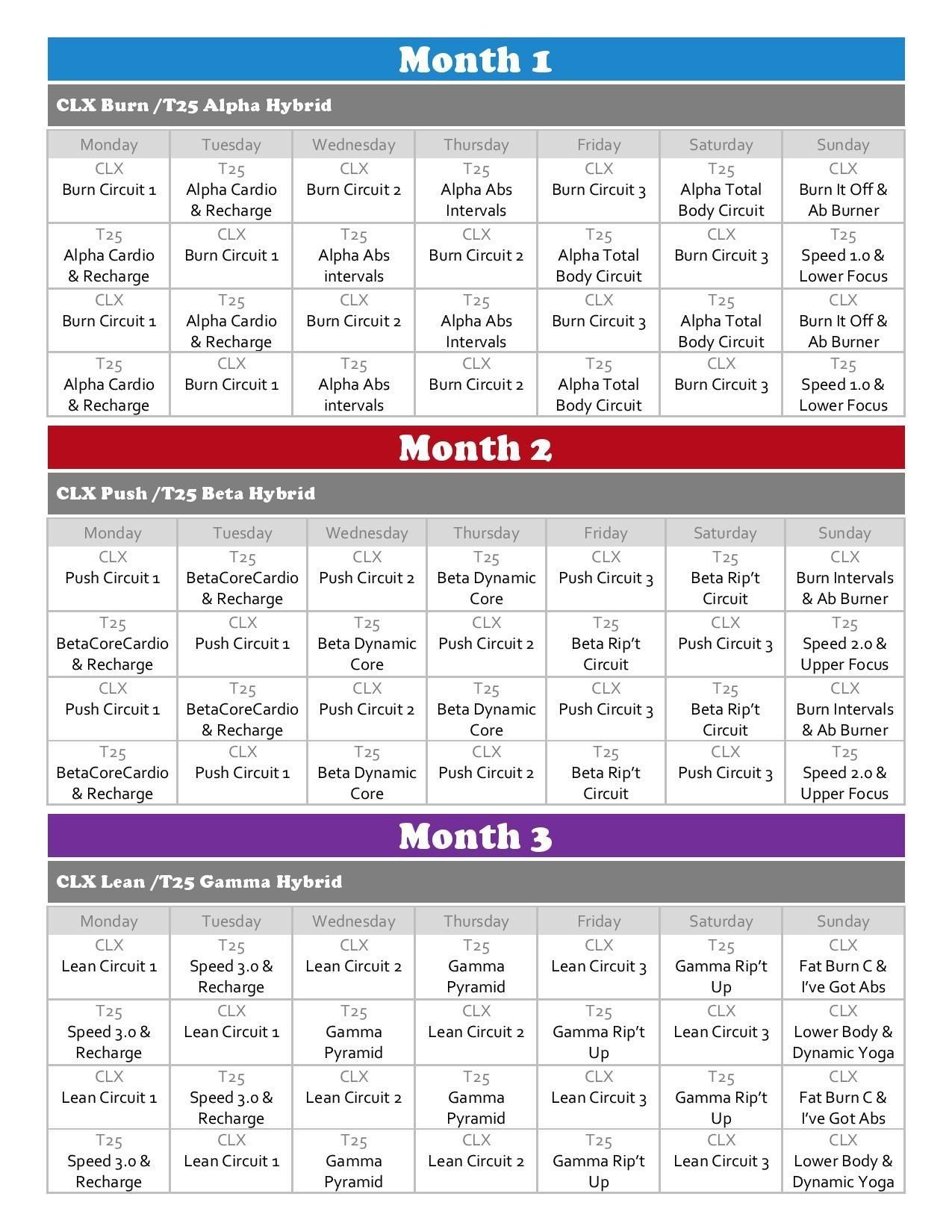 chalean extreme printable calendar 54