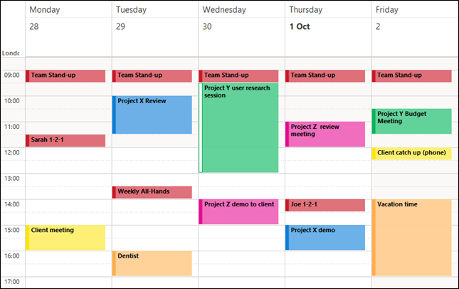 color coded schedule template 20