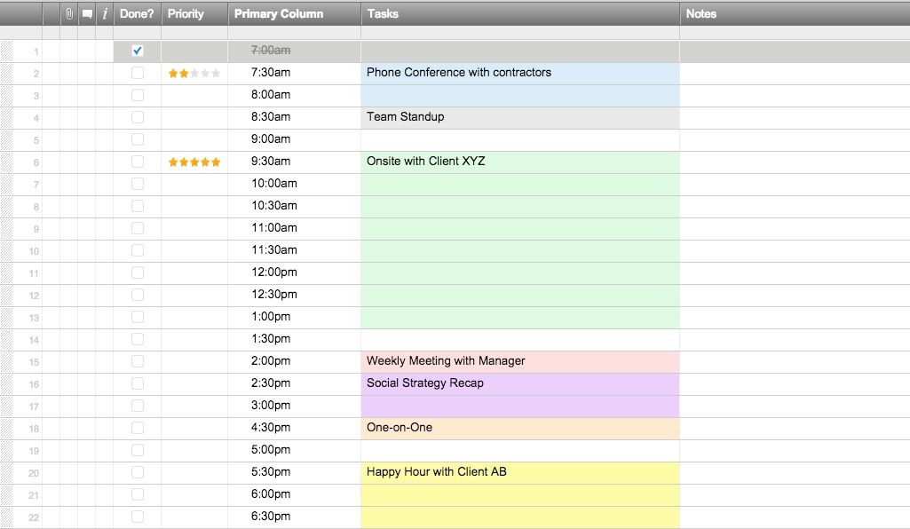 color coded schedule template 25
