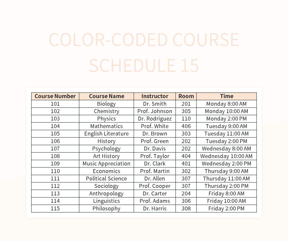 color coded schedule template 49