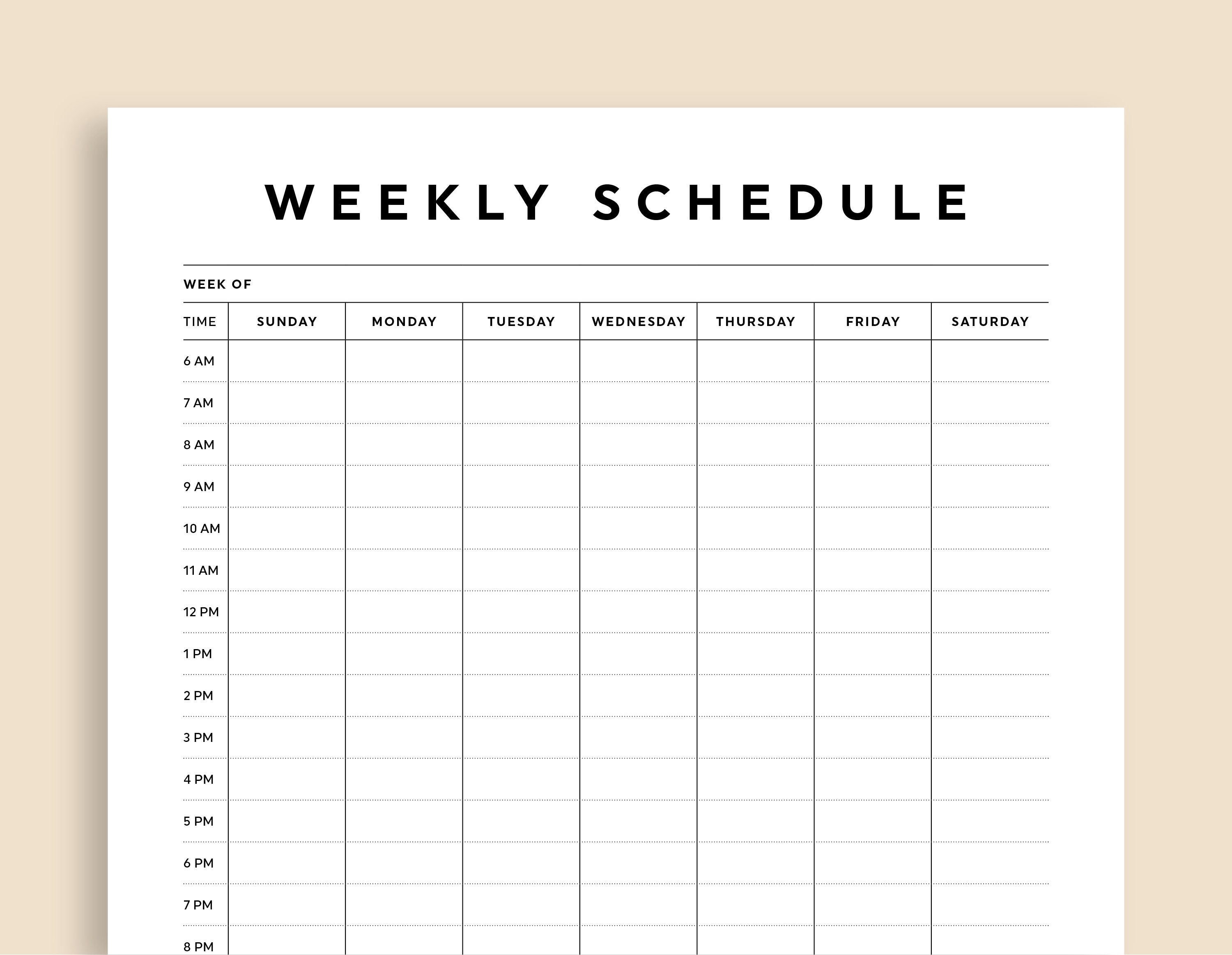 daily calendar with hours printable 19