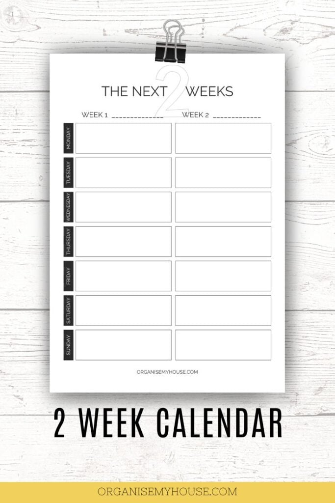 next two week calendar schedule 12