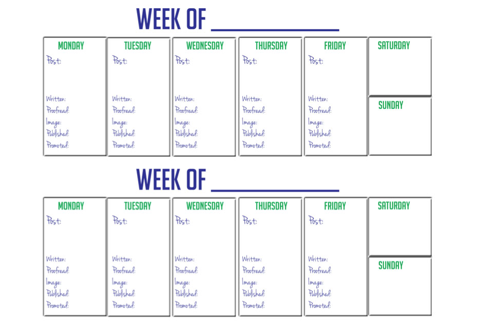 next two week calendar schedule 27
