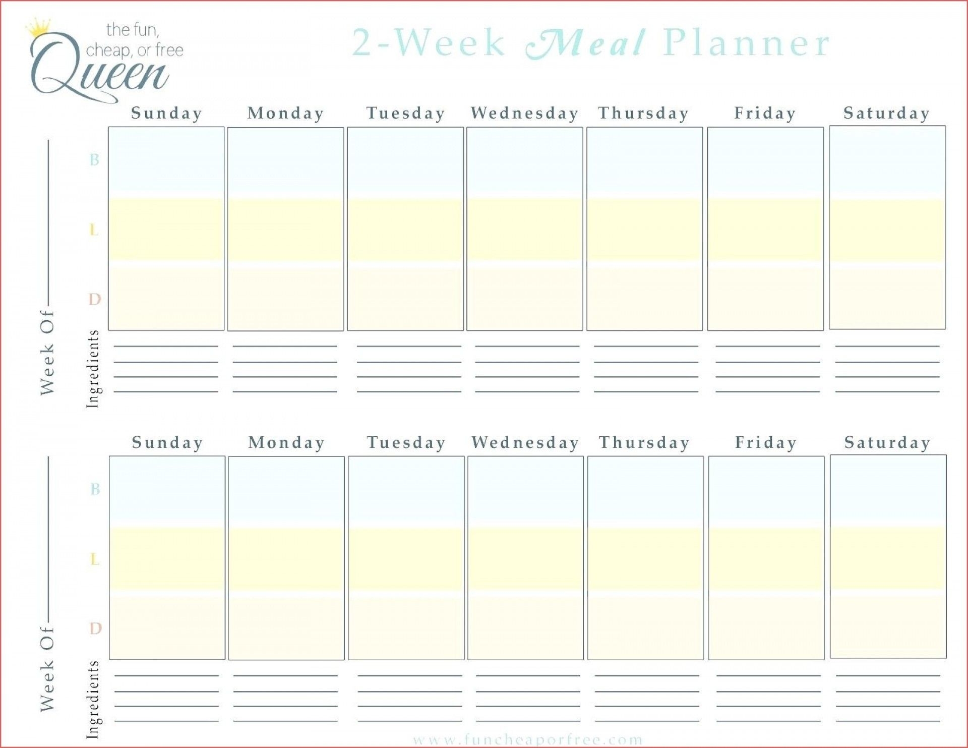 next two week calendar schedule 5
