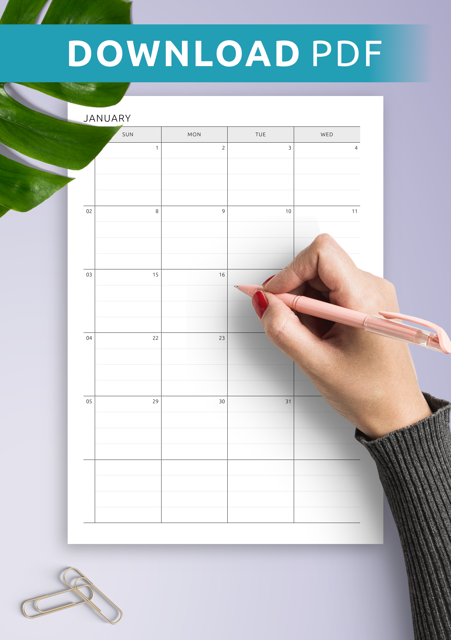 2 page monthly calendar template 1