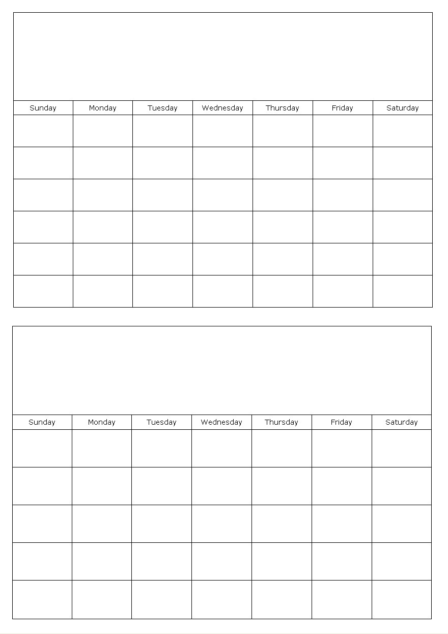 2 page monthly calendar template 13