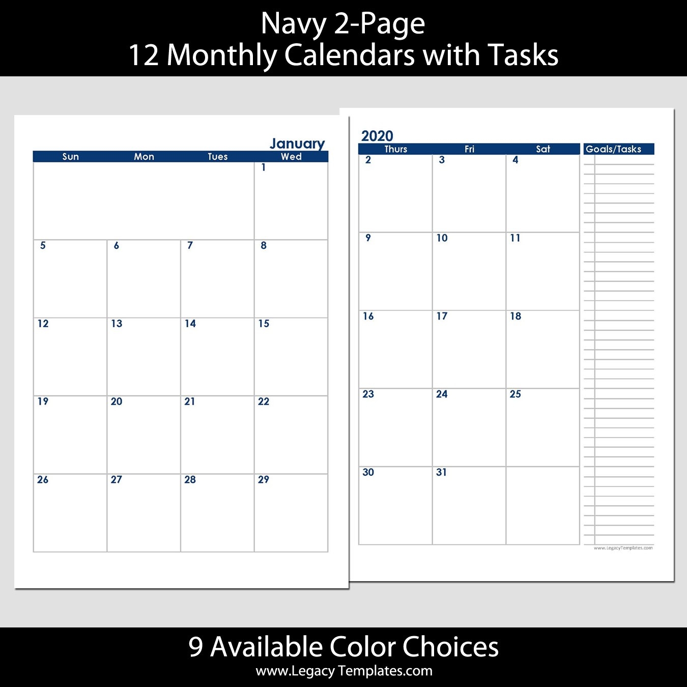 2 page monthly calendar template 20