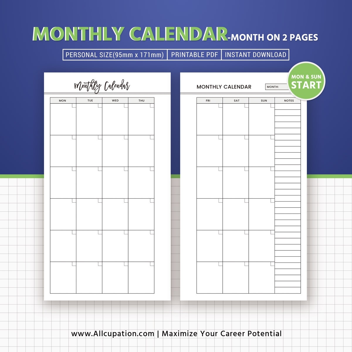 2 page monthly calendar template 21
