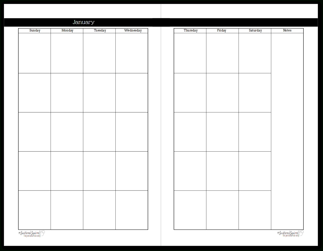 2 page monthly calendar template 5