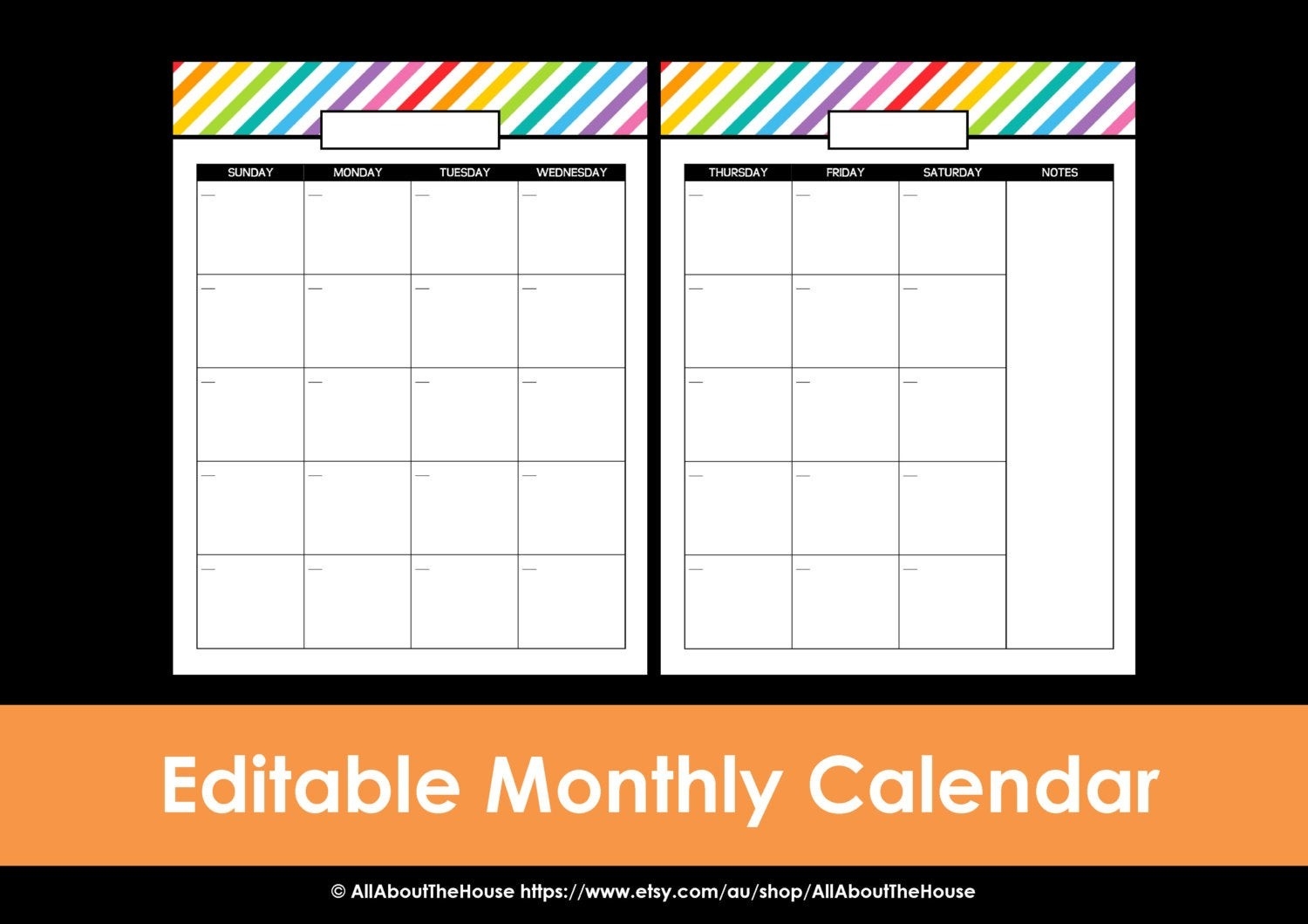 2 page monthly calendar template 6