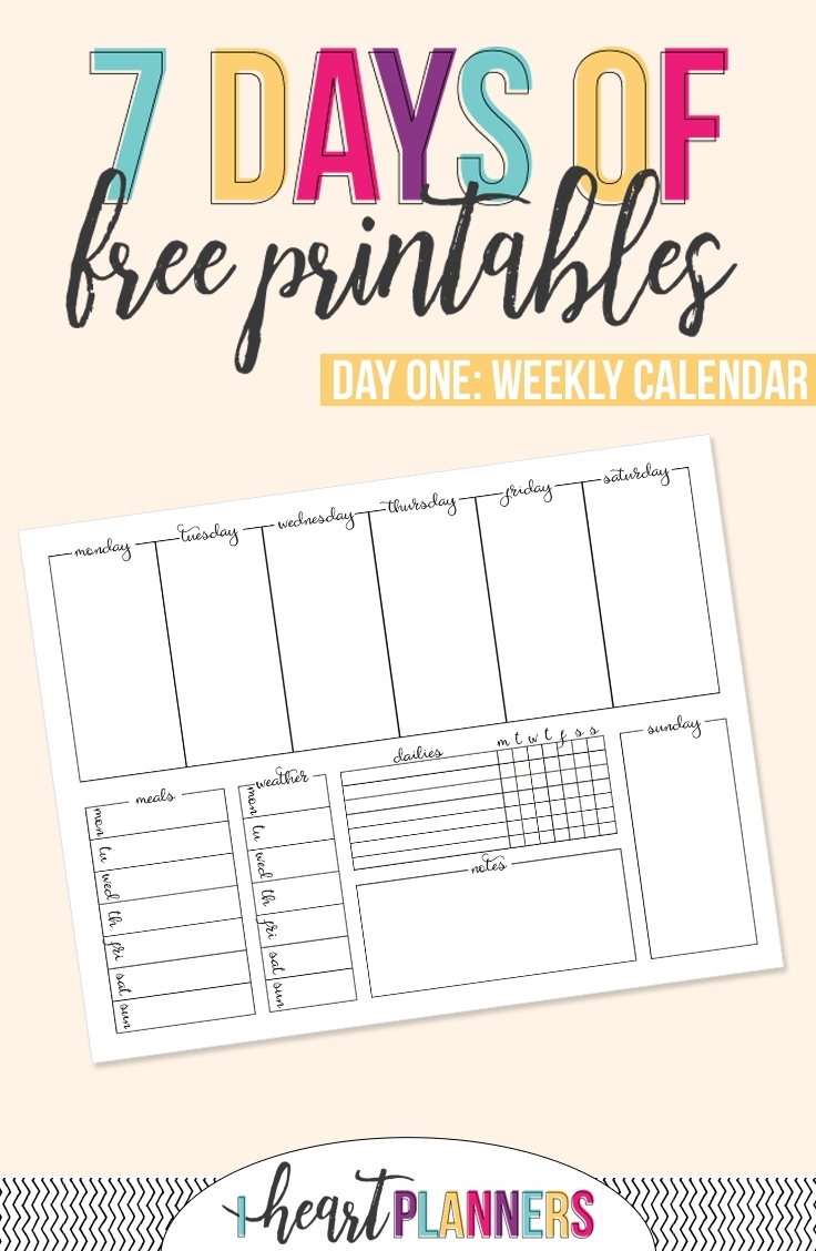7 day calendar template printable 22