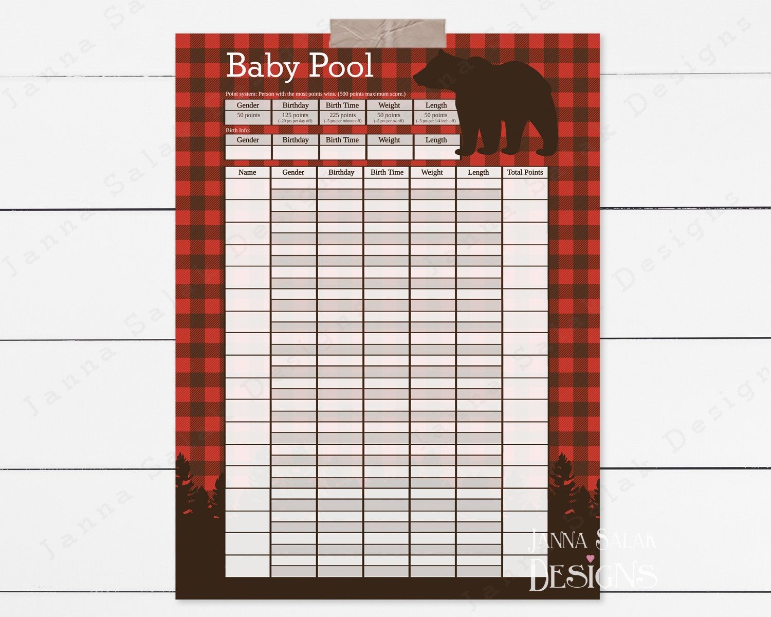baby betting pool template printable 11