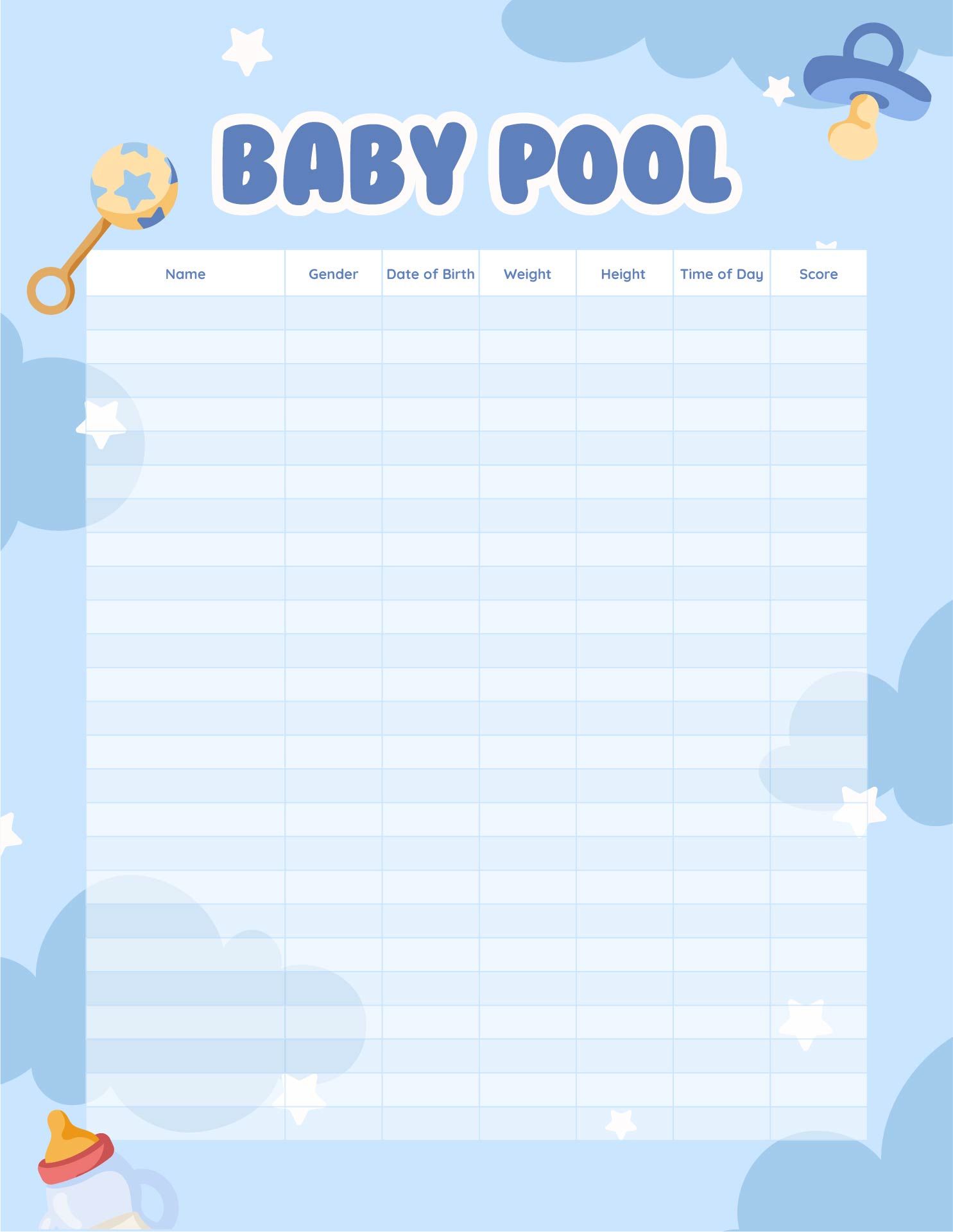 baby betting pool template printable 9