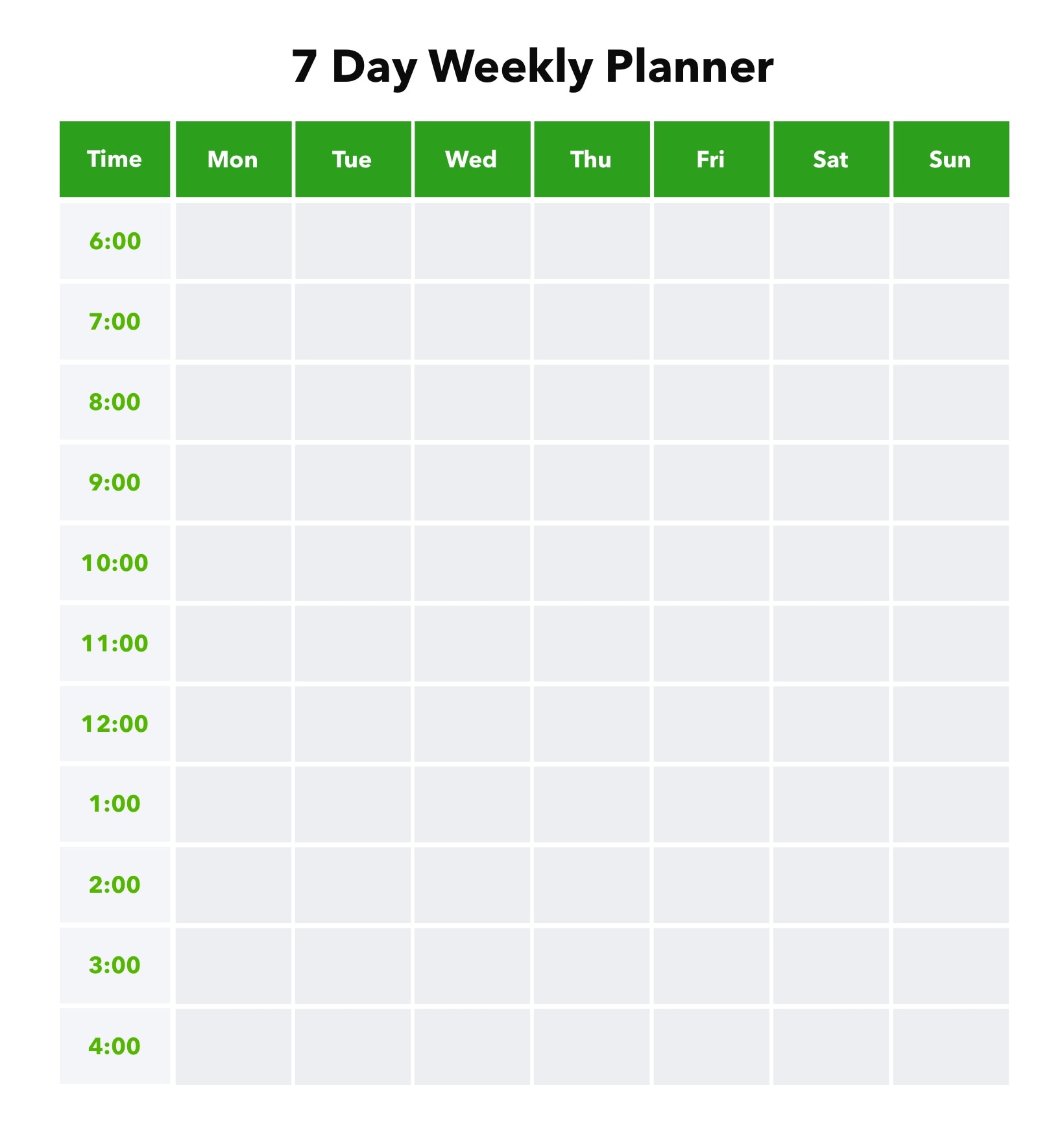 black calendar template for blocking time in a day 17