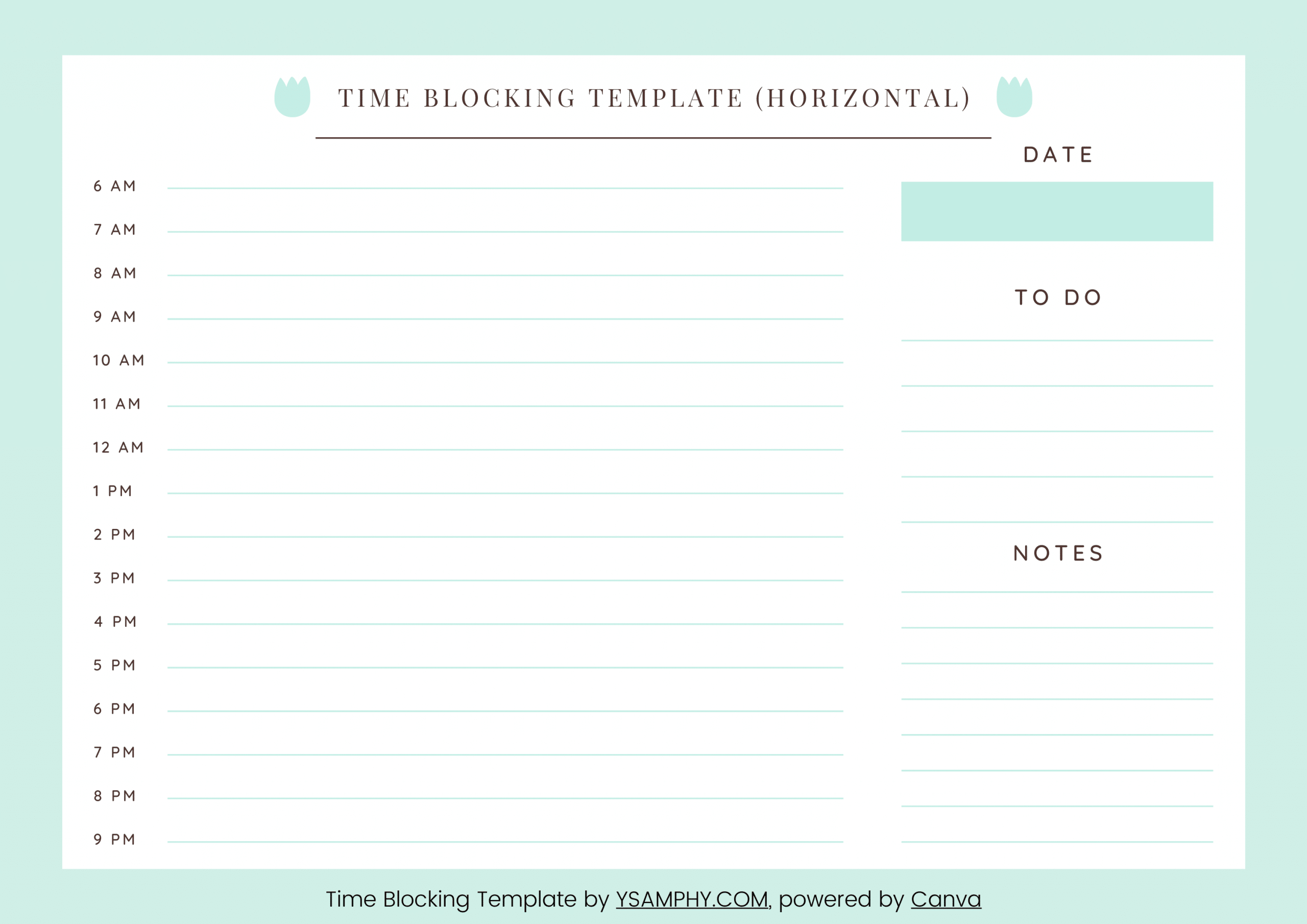black calendar template for blocking time in a day 28