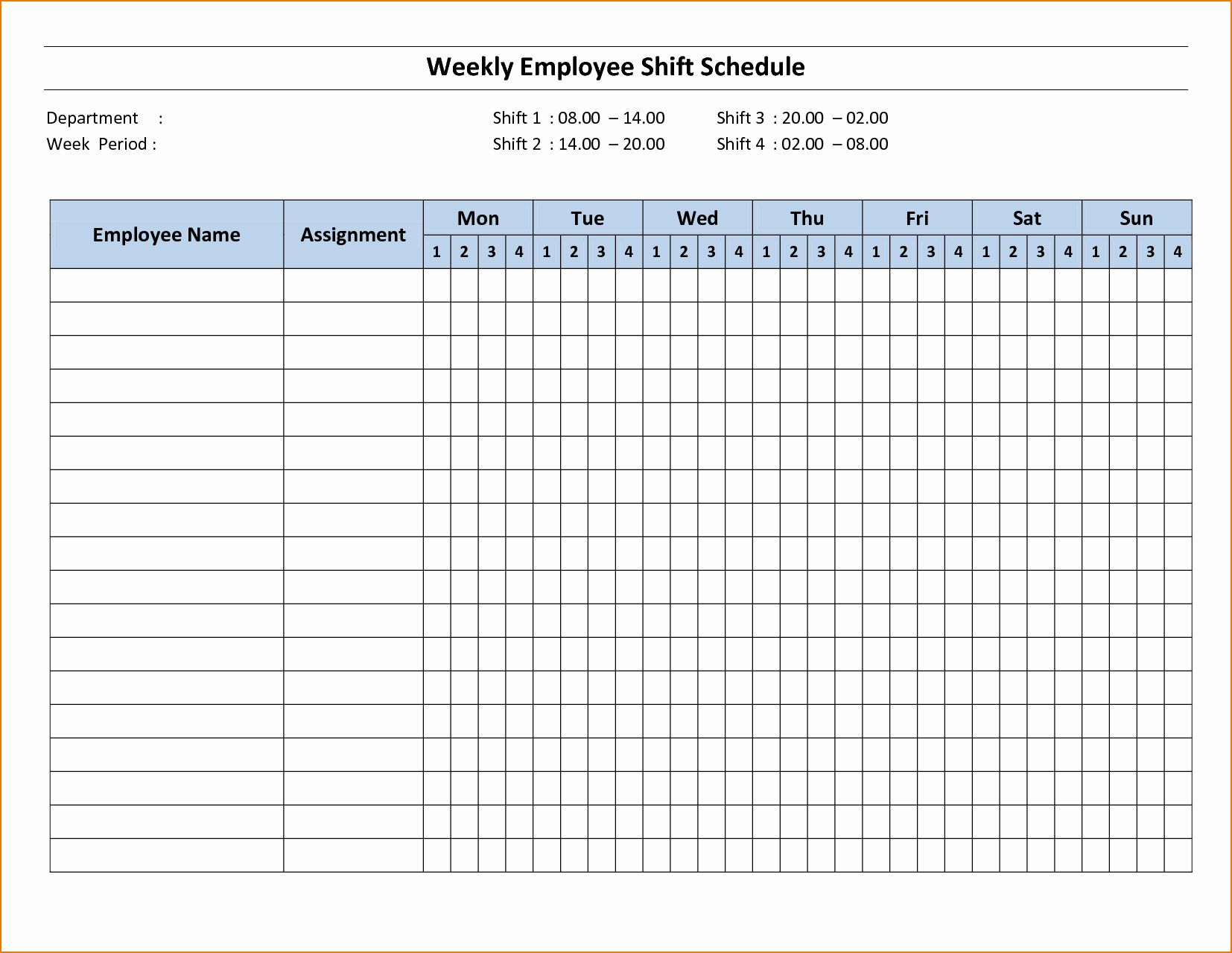 blank 2 week schedule template 11