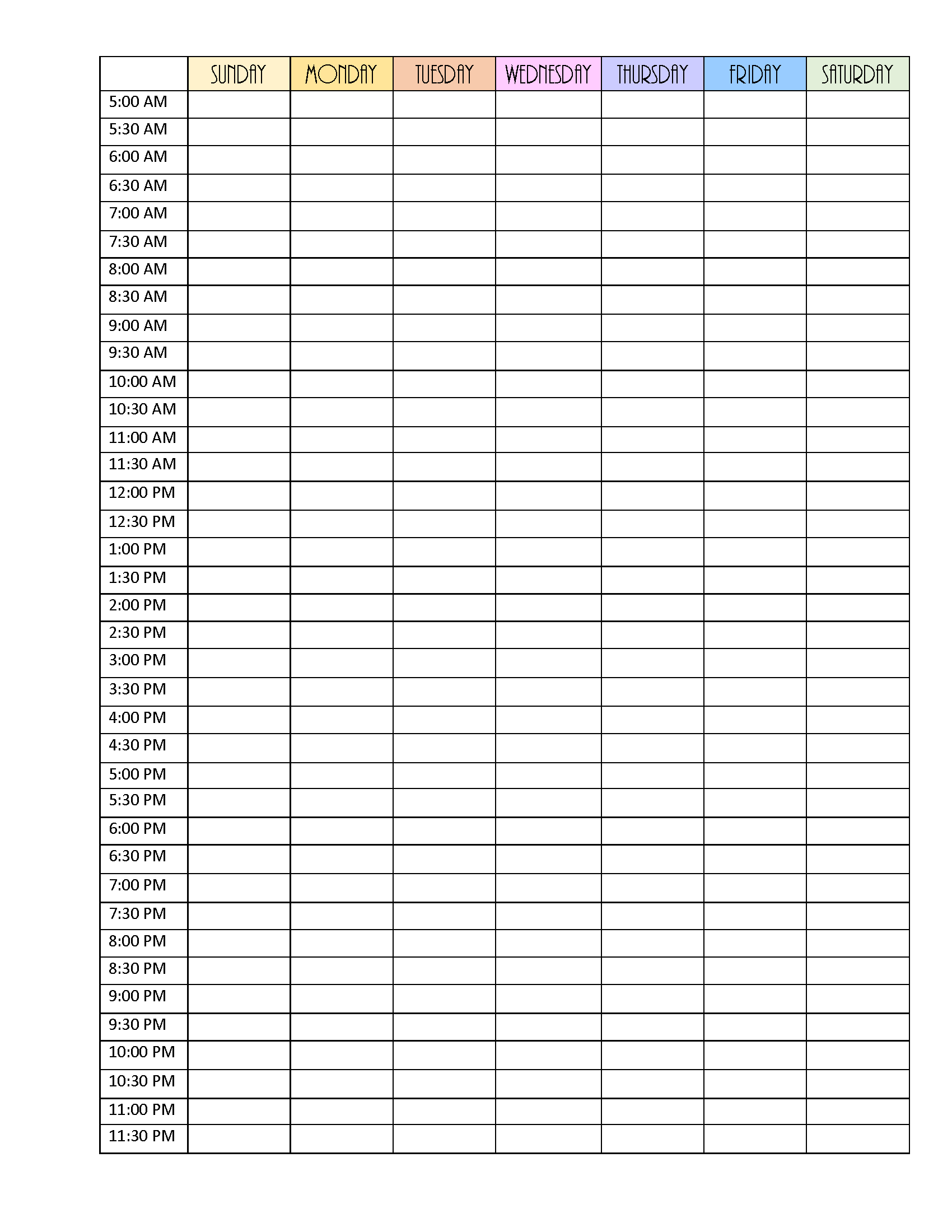blank 2 week schedule template 12