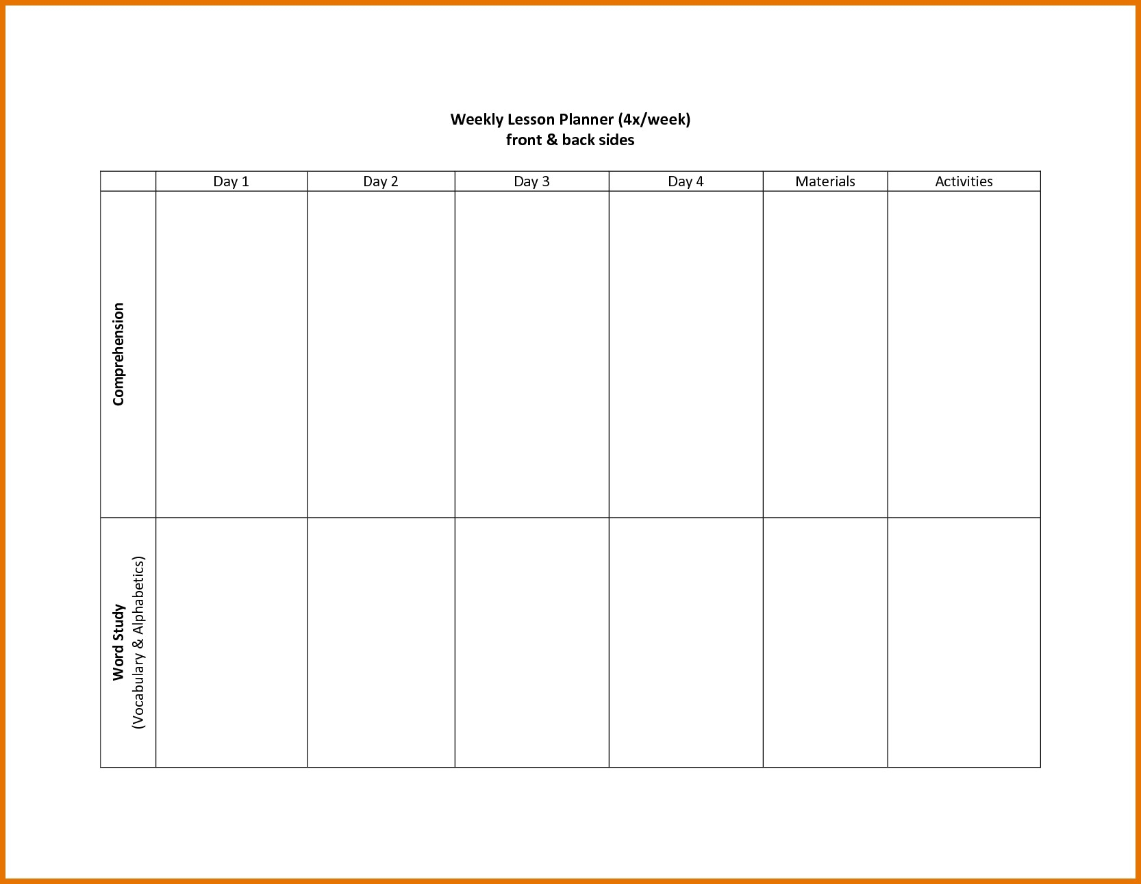 blank 2 week schedule template 14
