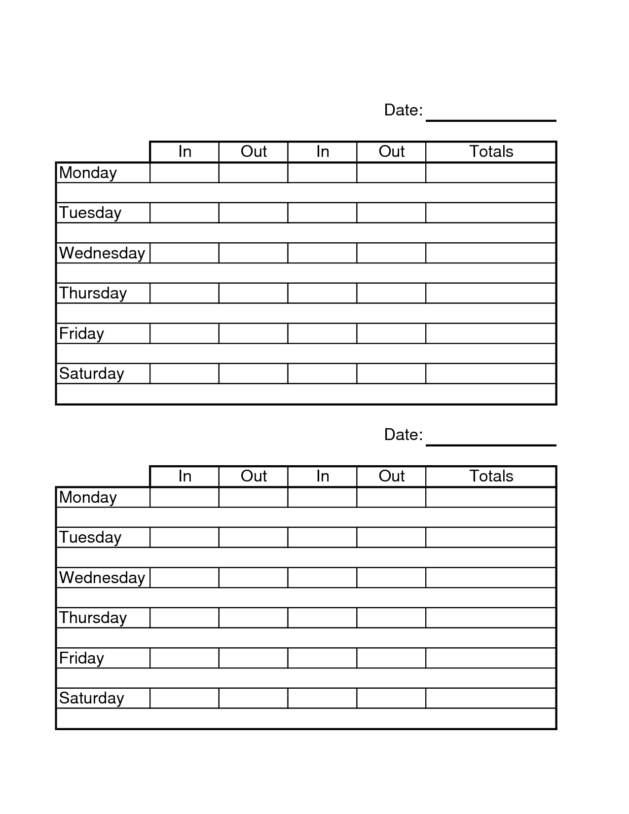 blank 2 week schedule template 17