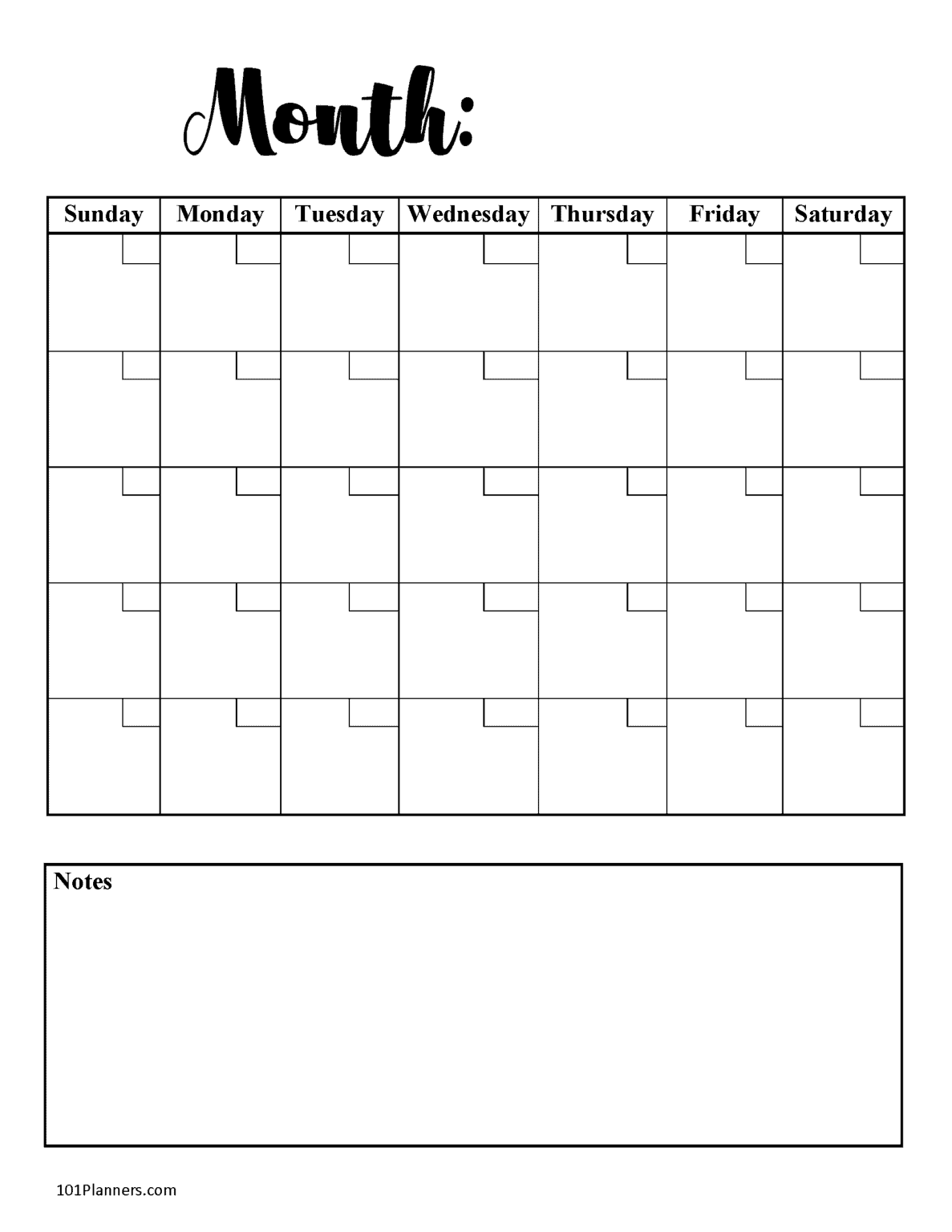 calendar template with notes section 24