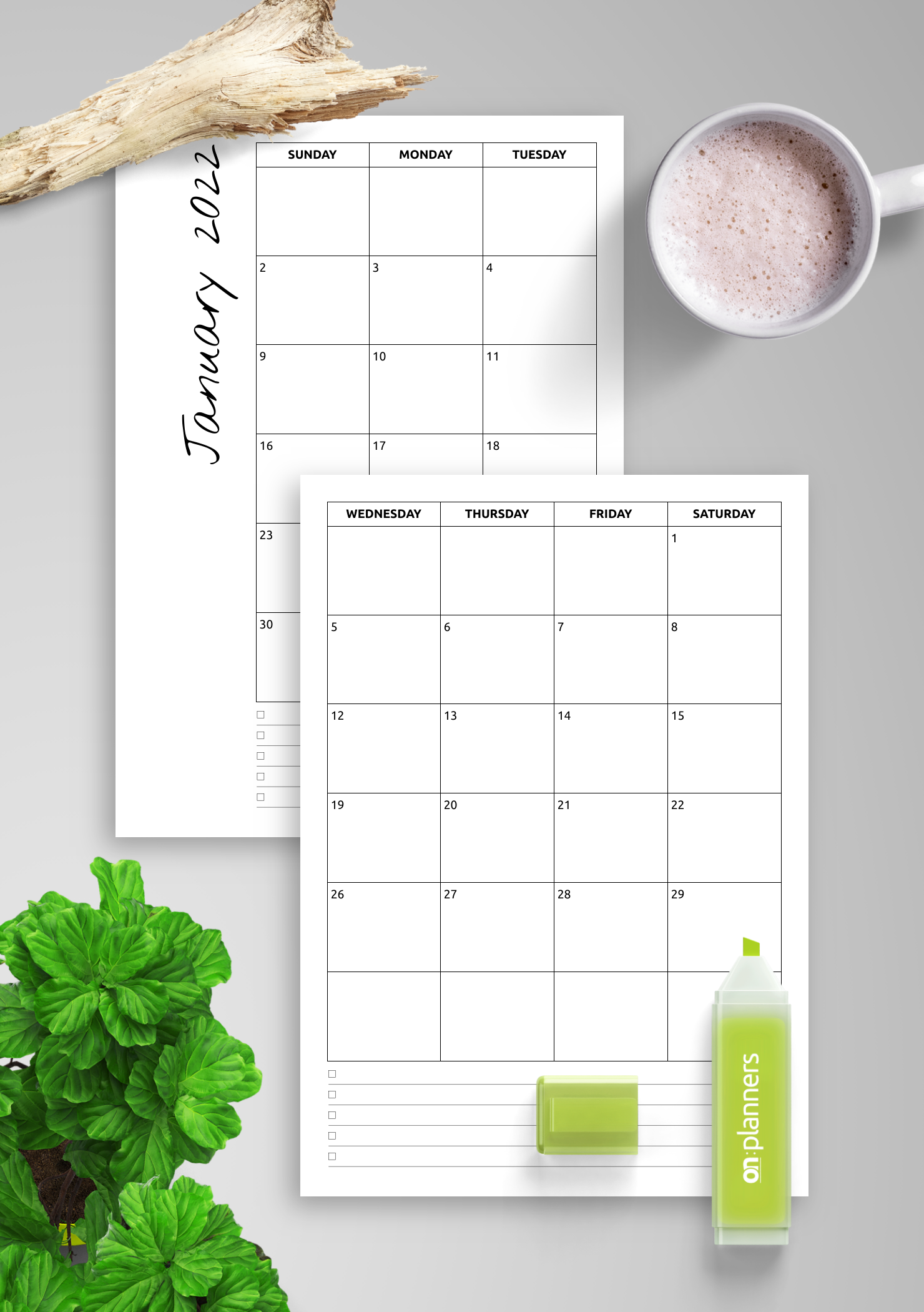 calendar template with notes section 4