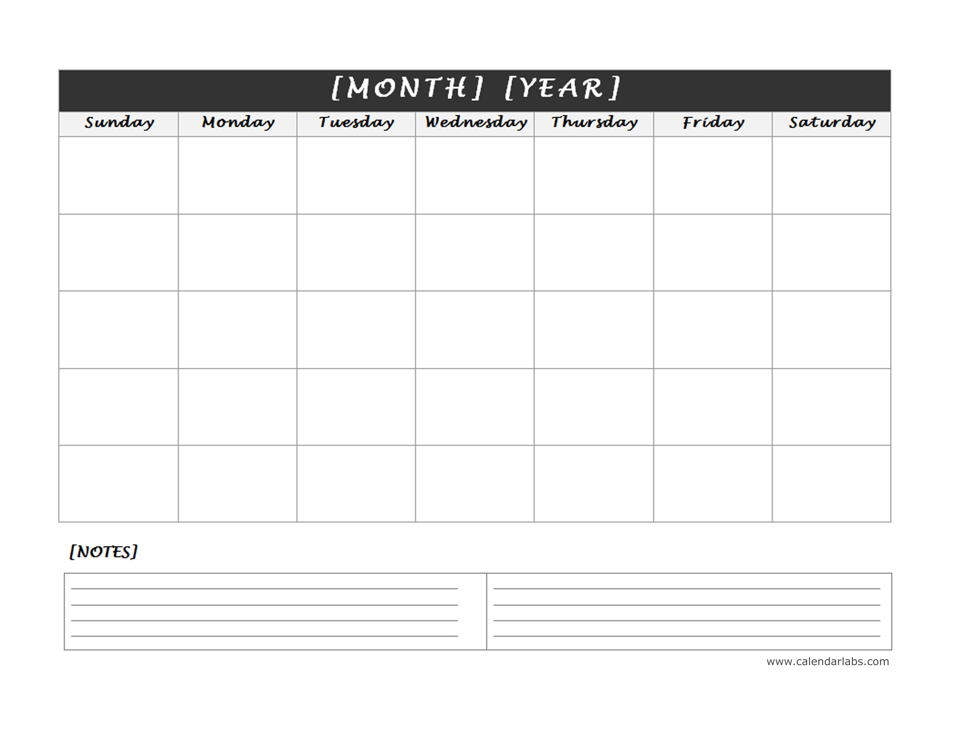 calendar template with notes section 41