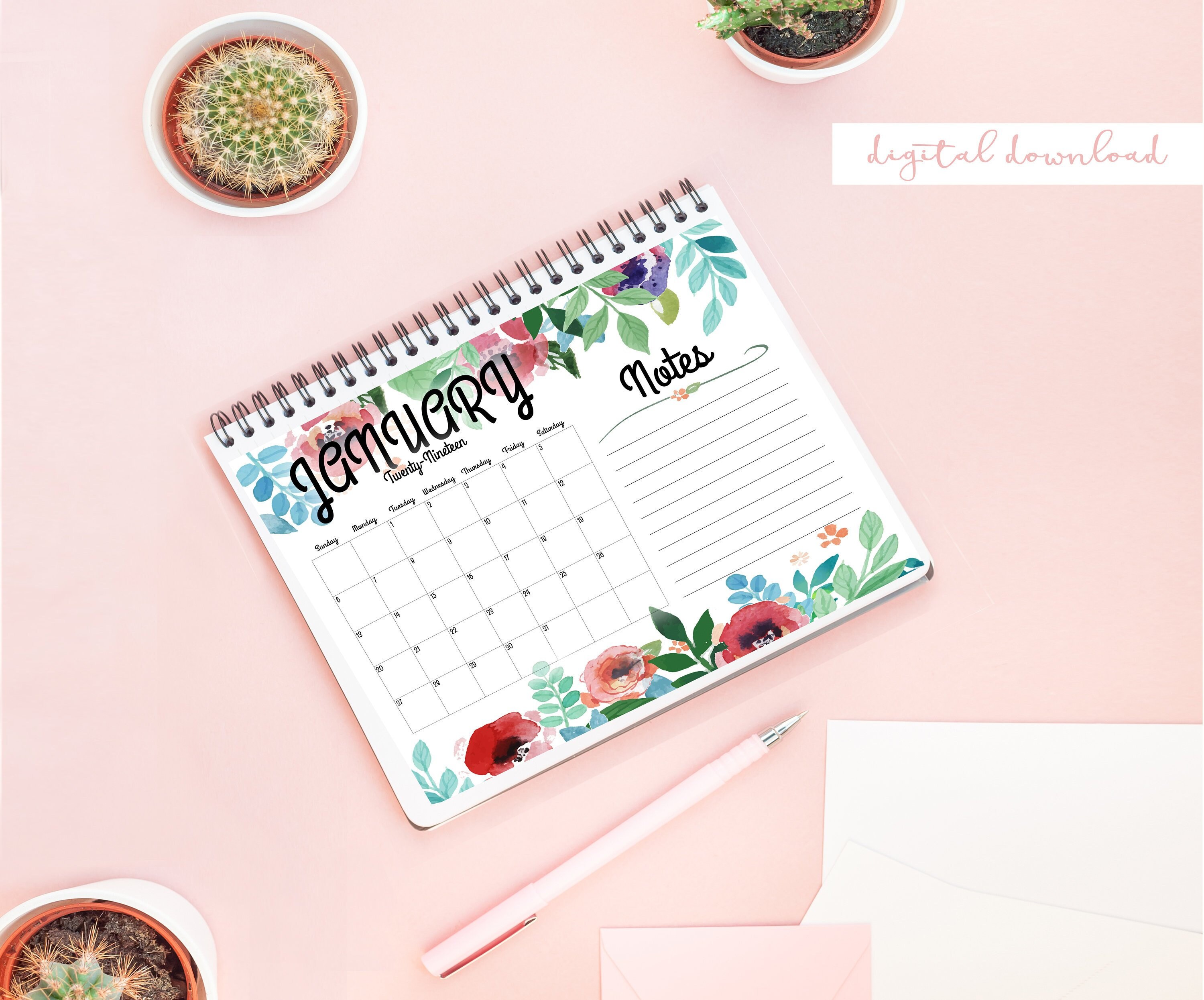 calendar template with notes section 45