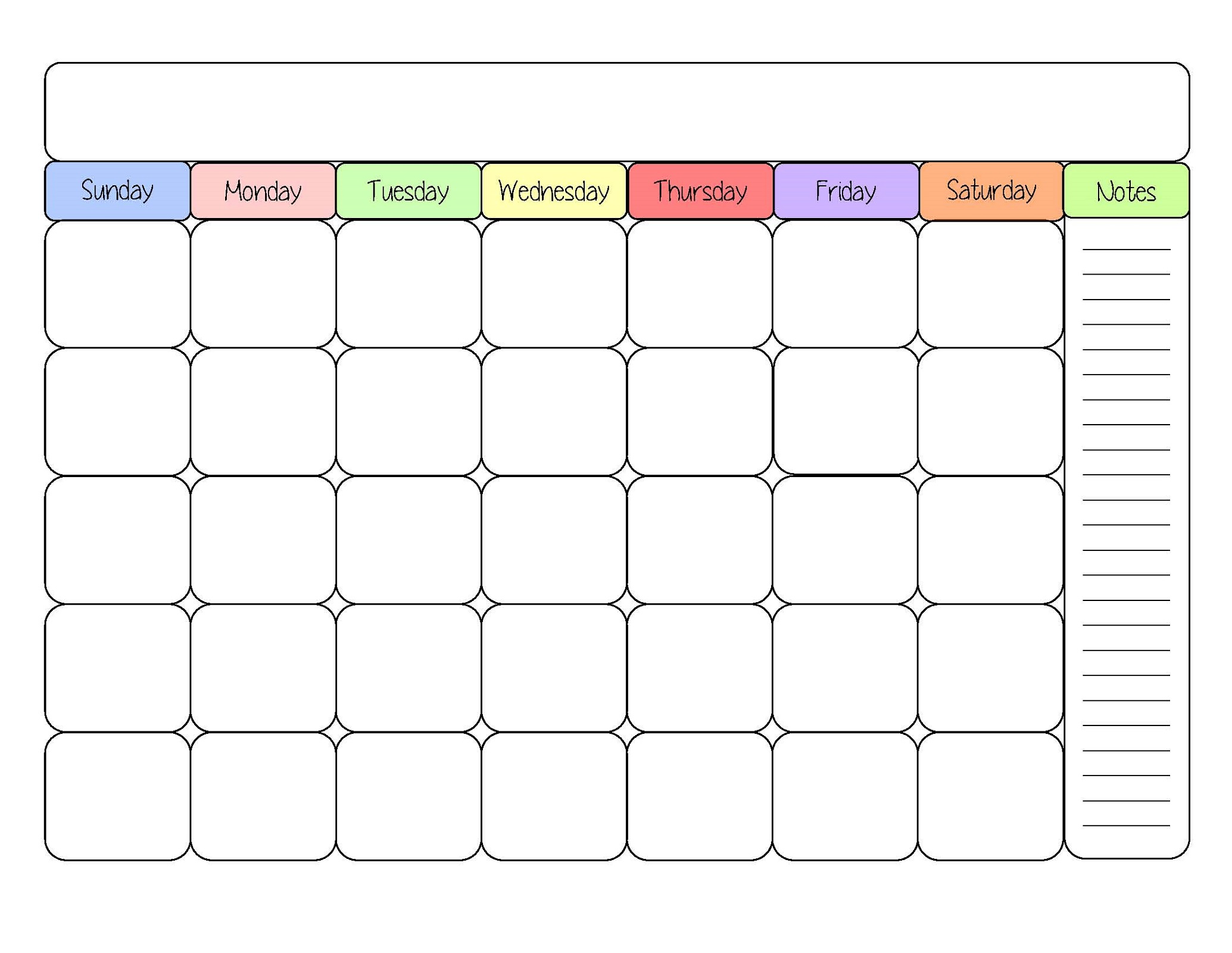 calendar template with notes section 47
