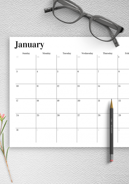 calendar template with notes section 6