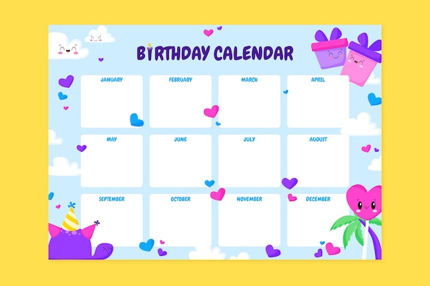 free birthday calendar for the workplace 30