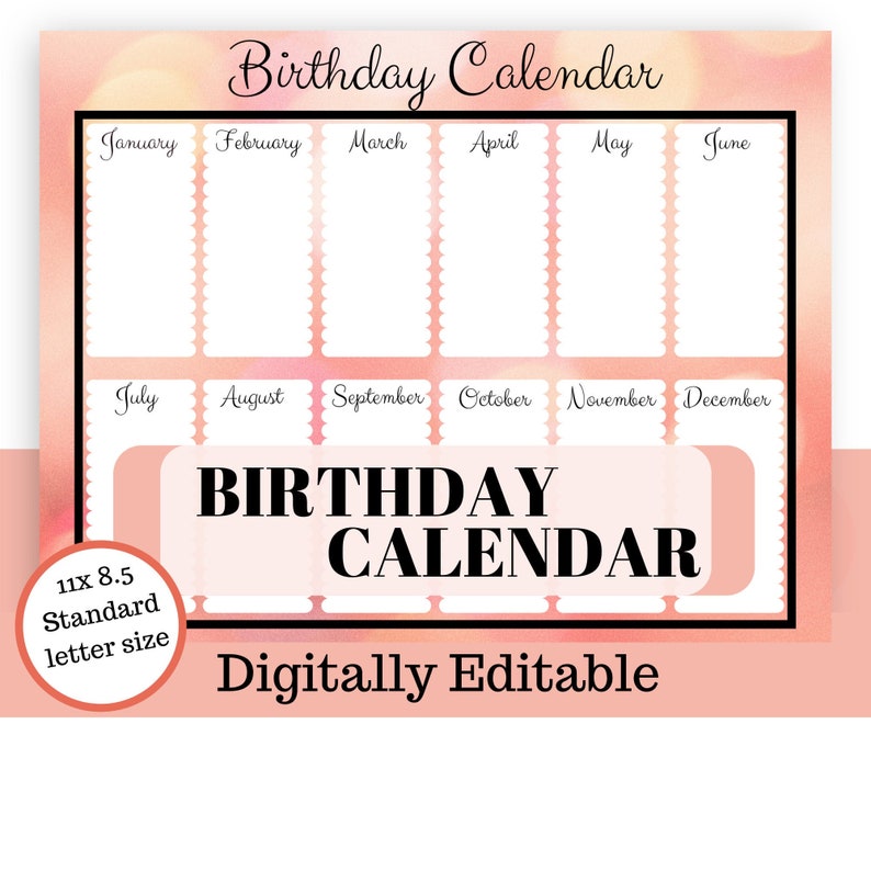 free editable birthday calendar 14